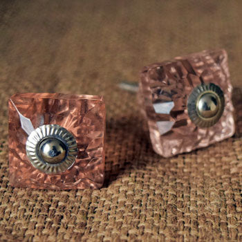 Menes Amber Cut Glass Cabinet Door Knob and Pull