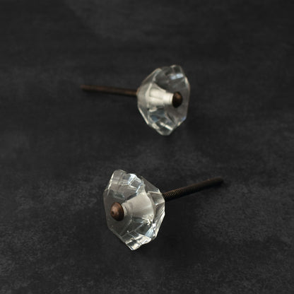 Merneith Diamond Glass Cabinet Door Knob and Pull