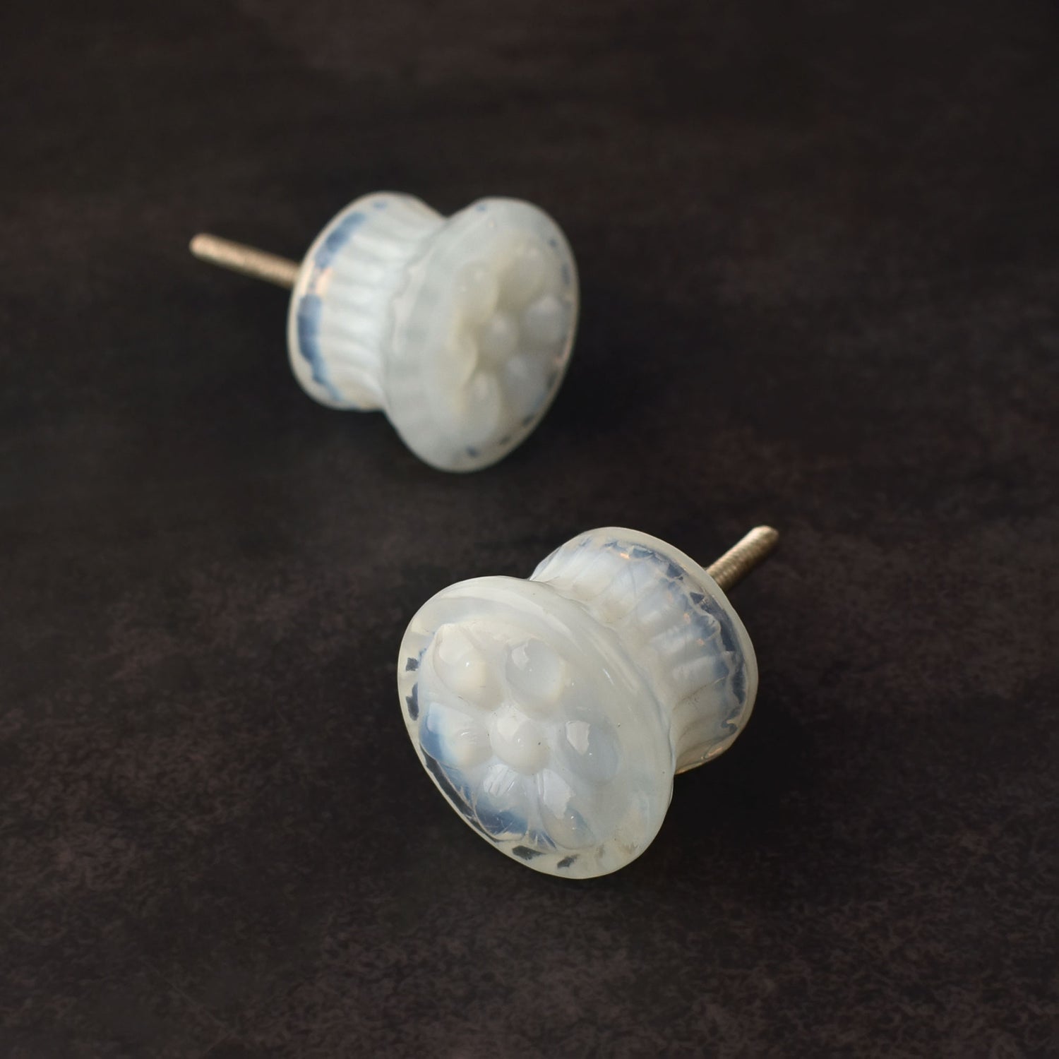 Tiye Milky Glass Cupboard and Cabinet Door Knob