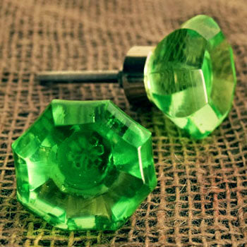 Ahmose Emerald Hexagon Glass Cabinet Door Knob