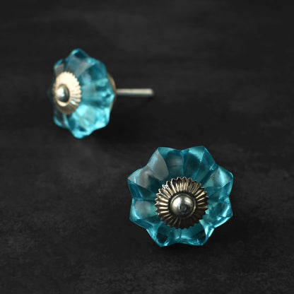 Nitocris Blue Melon Glass Cabinet and Cupboard Door Knob