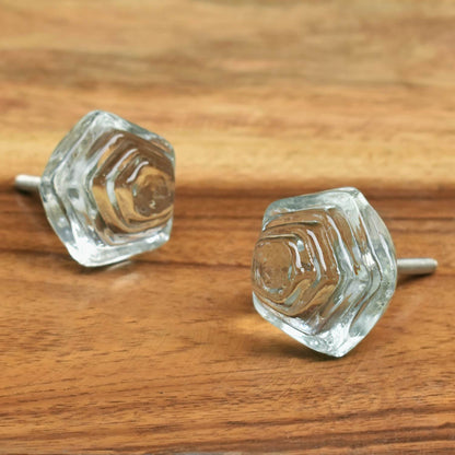 Andromeda Clear Glass Cabinet Knob and Pull