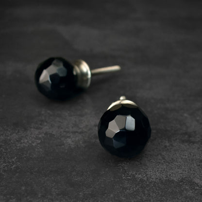 black glass knobs