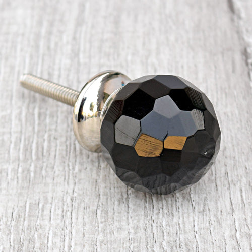 black glass cabinet knobs