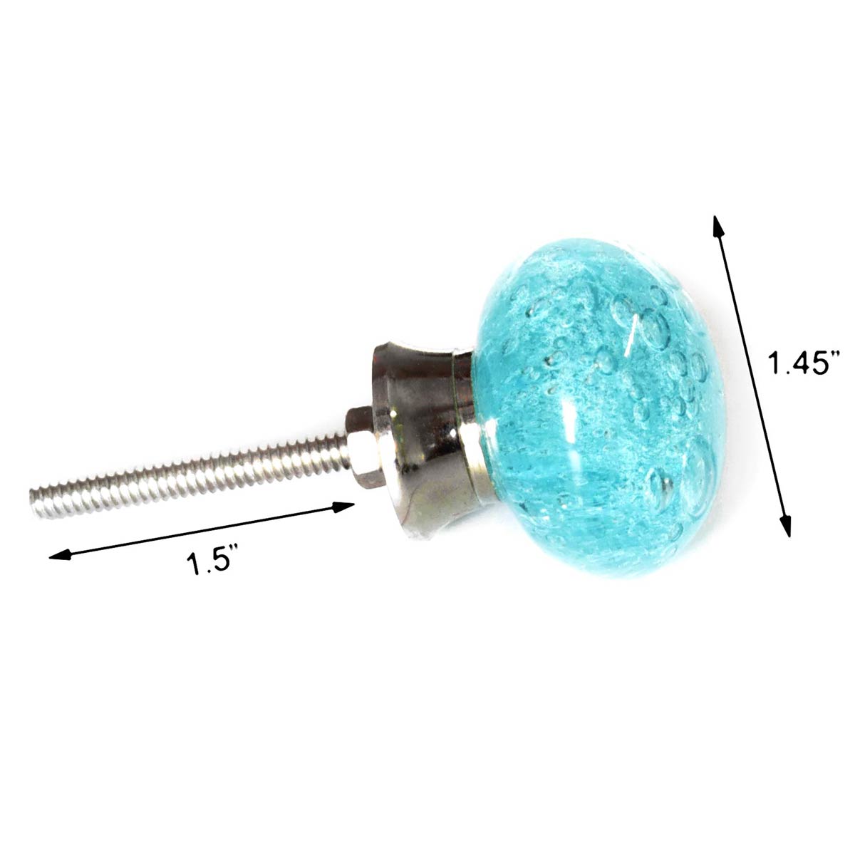 Kori Light Blue Bubble Glass Dresser Cabinet Knob and Pull