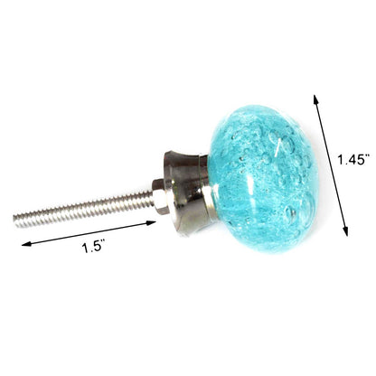 Kori Light Blue Bubble Glass Dresser Cabinet Knob and Pull