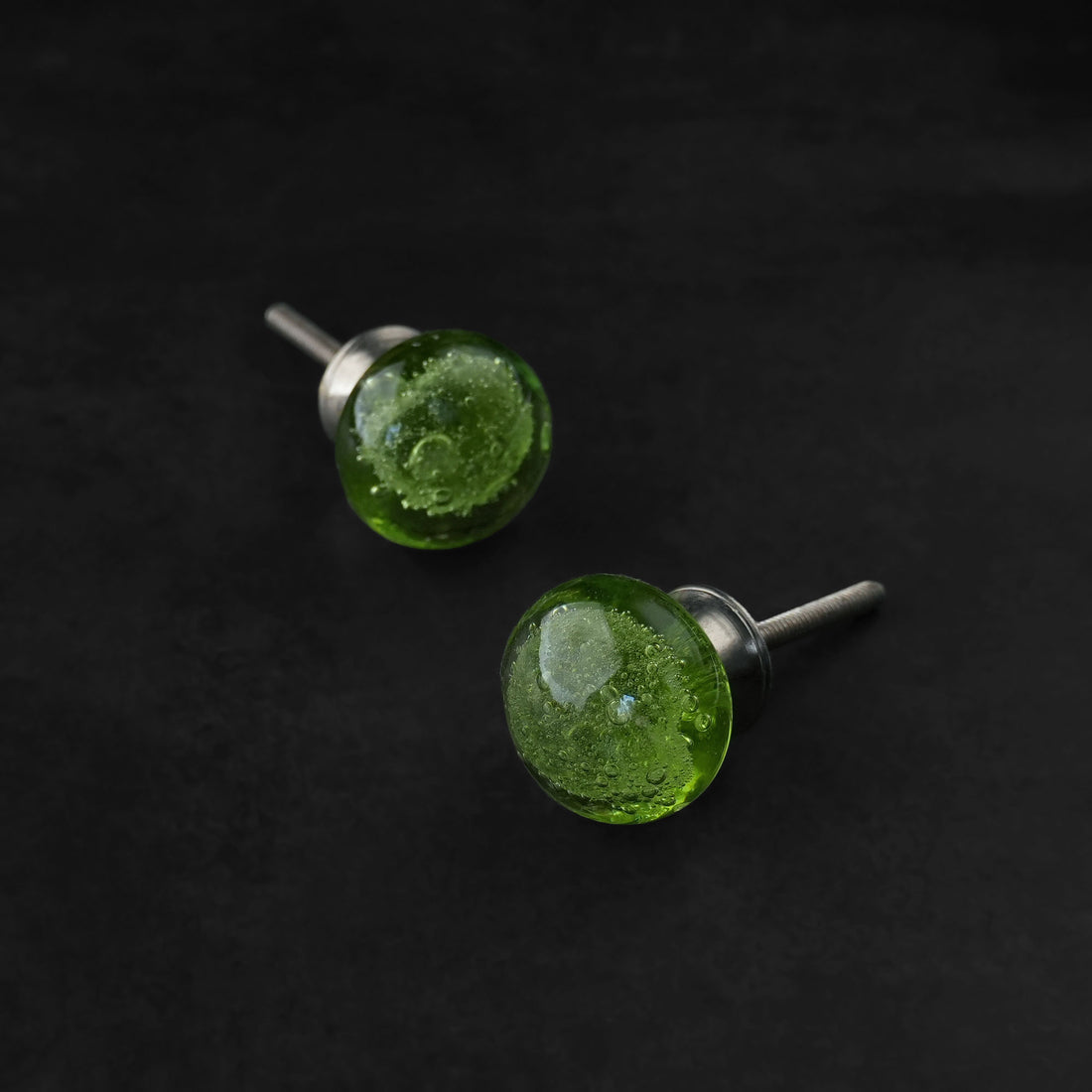 Appletini Round Bubble Glass Cabinet Door Knob