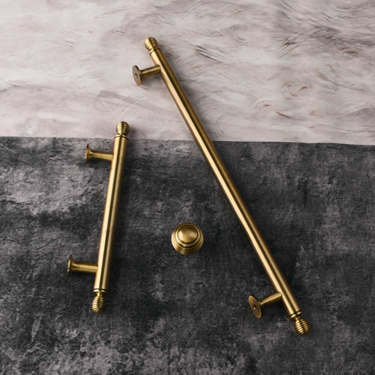 Torsade Antique Brass Cabinet Drawer Knob and Handle