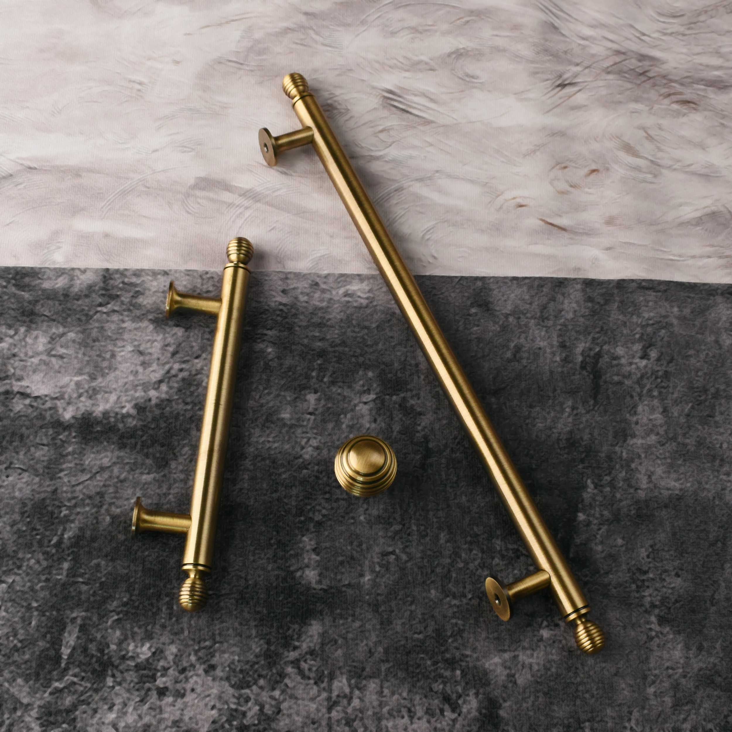 Torsade Antique Brass Cabinet Drawer Knob and Handle