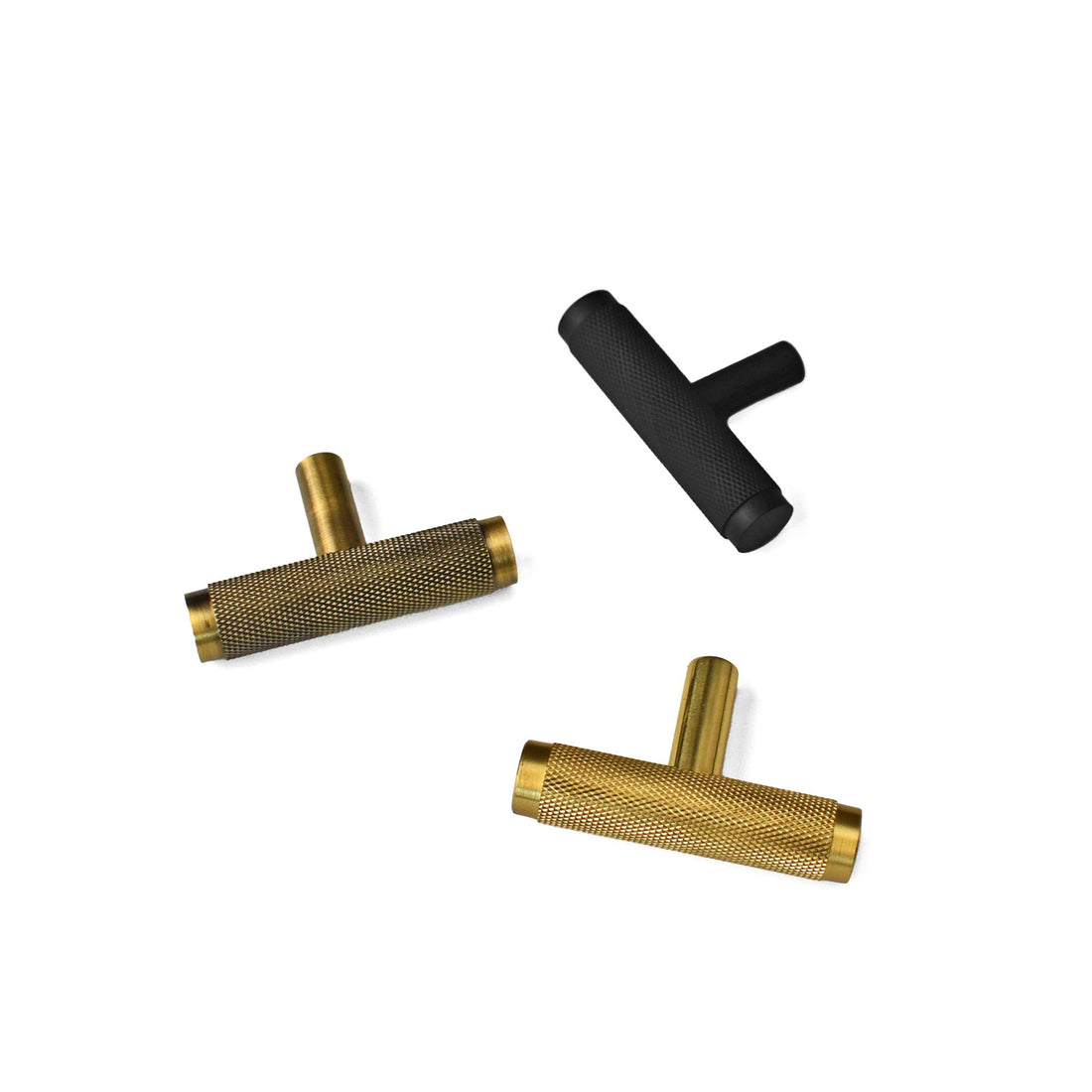 brass knurled t bar knobs