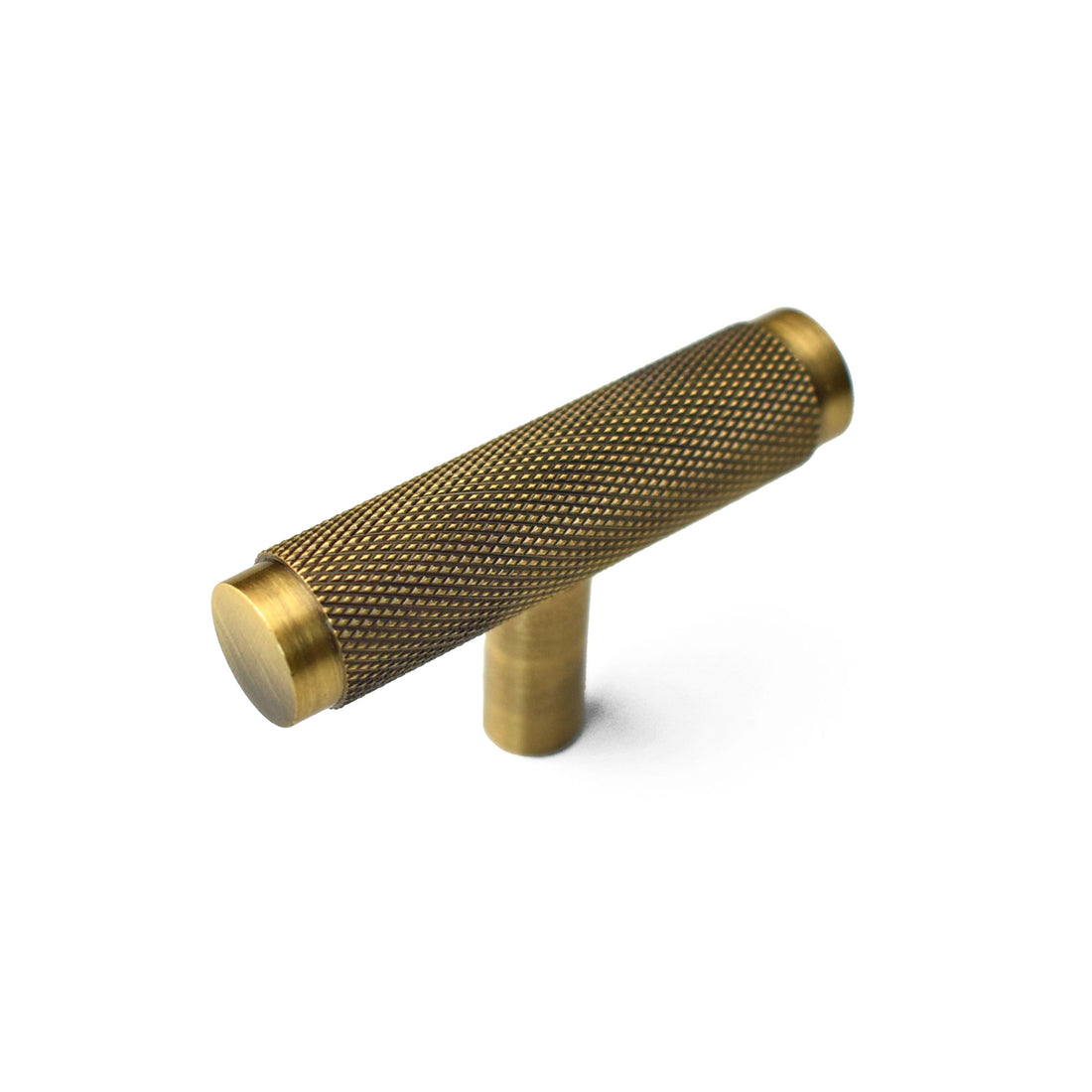antique brass knurled knob pull