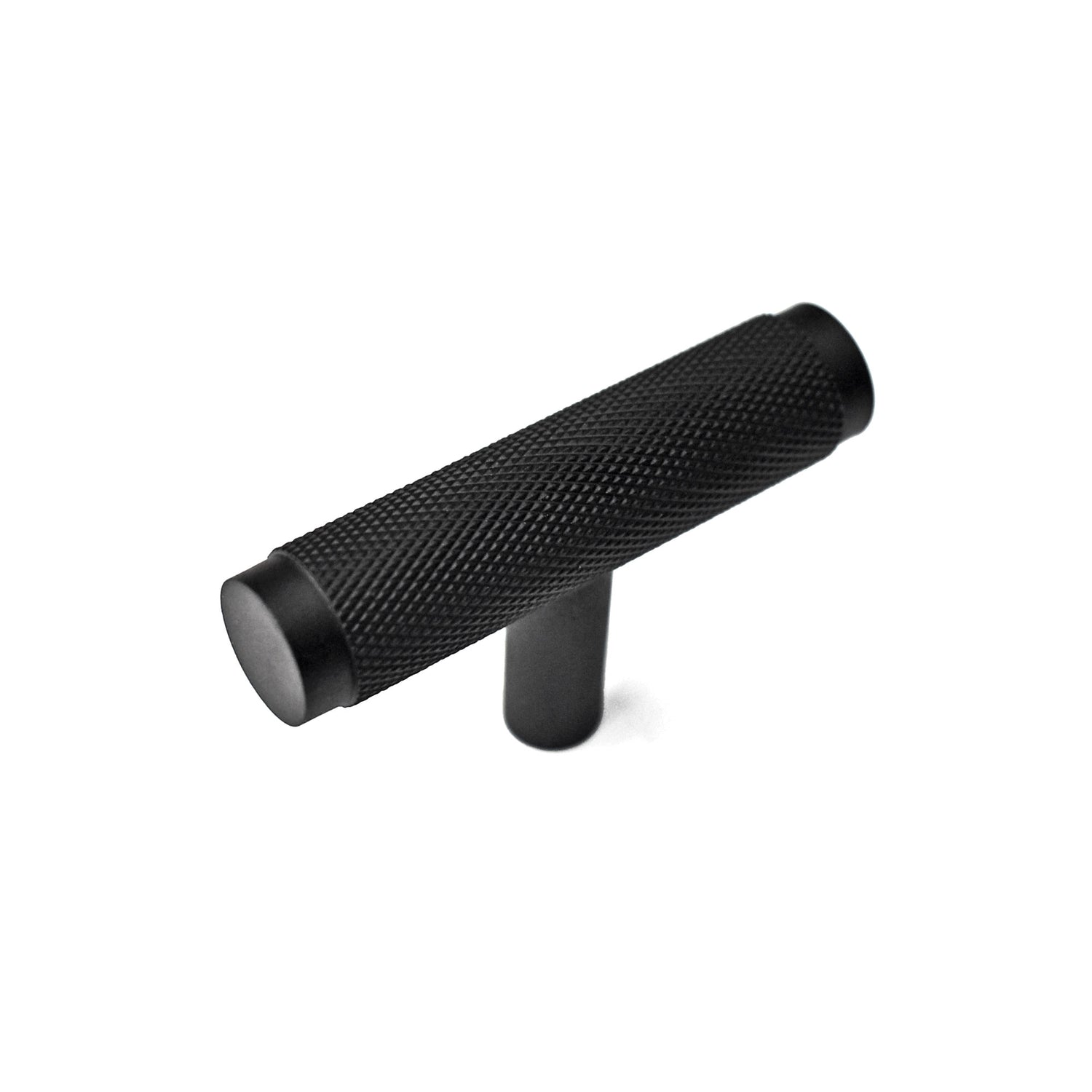 black brass knurled knob pull