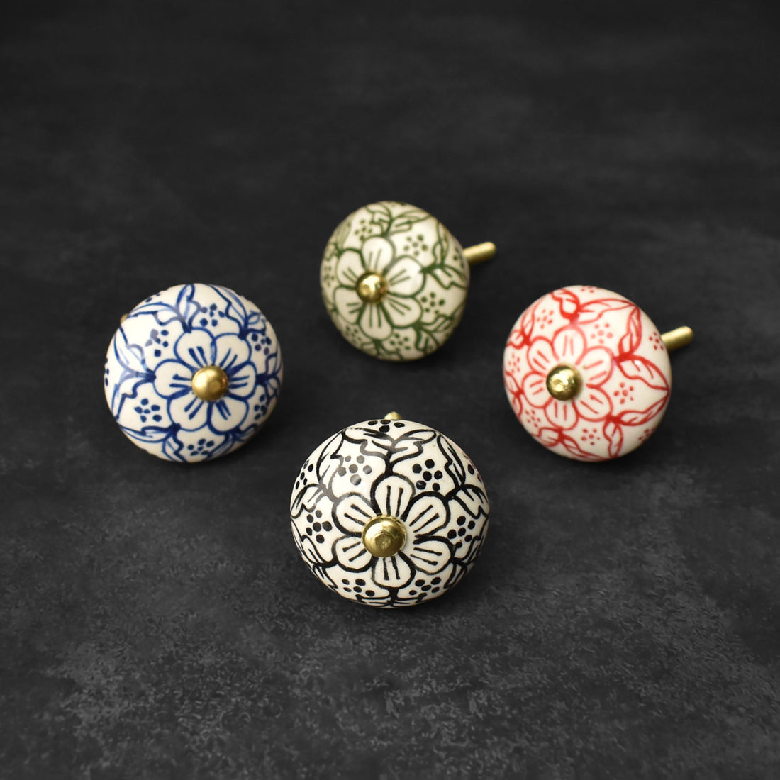 Gardenia Glam Floral Ceramic Cabinet Dresser Knob