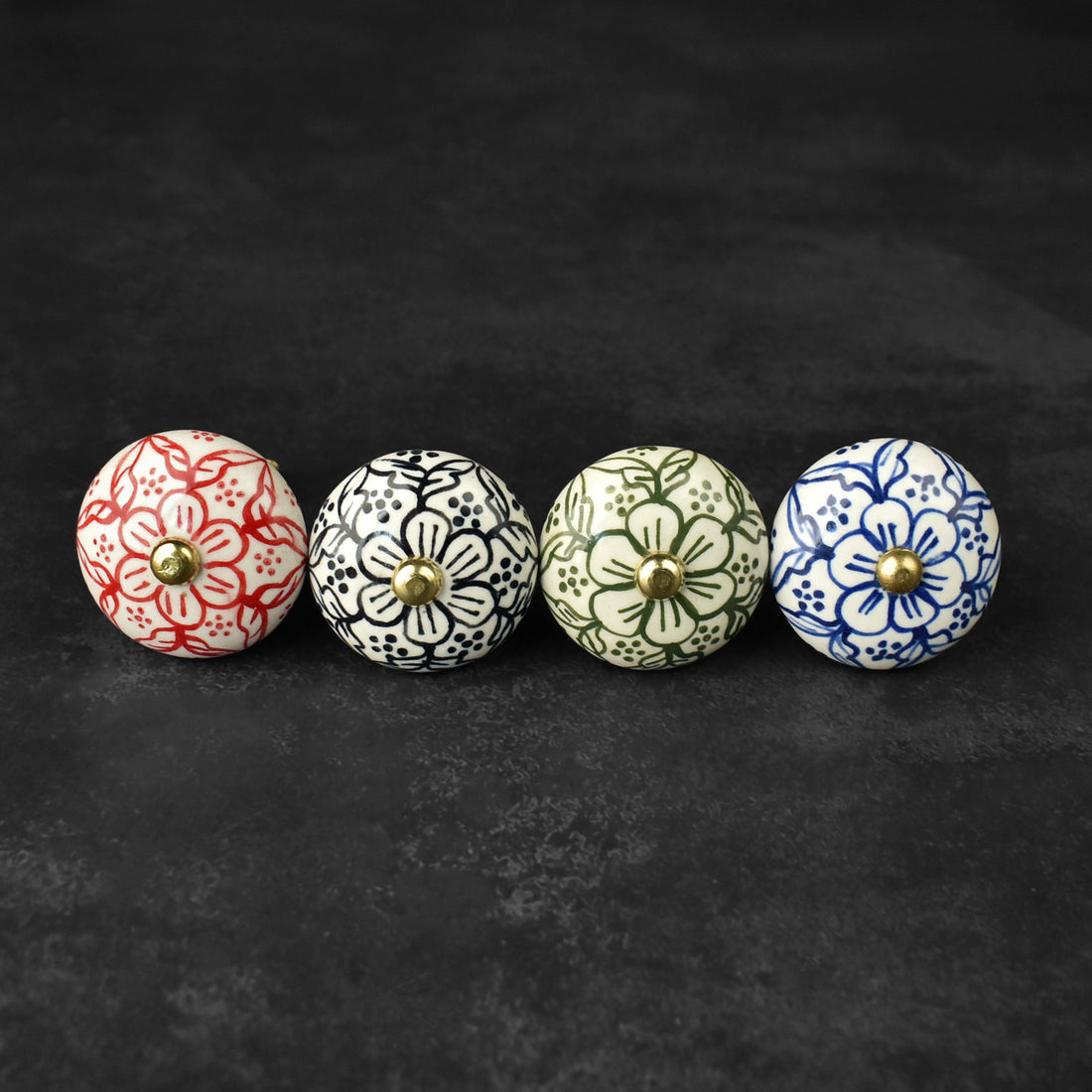 Gardenia Glam Floral Ceramic Cabinet Dresser Knob