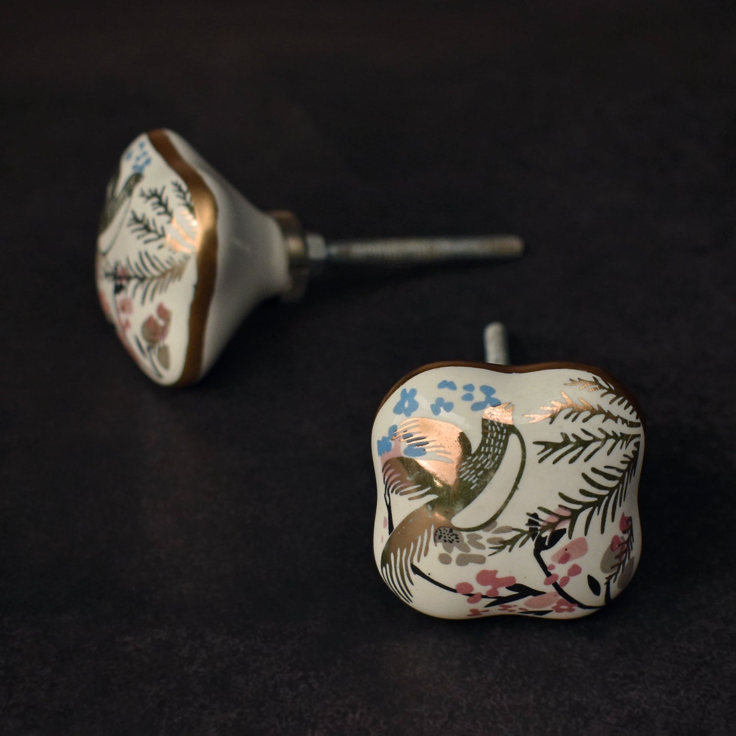 Vasant Gold Garden Ceramic Cabinet Drawer Knob