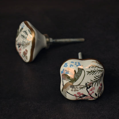 Vasant Gold Garden Ceramic Cabinet Drawer Knob