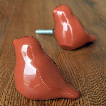 Perchy Ceramic Bird Cabinet and Drawer Knob