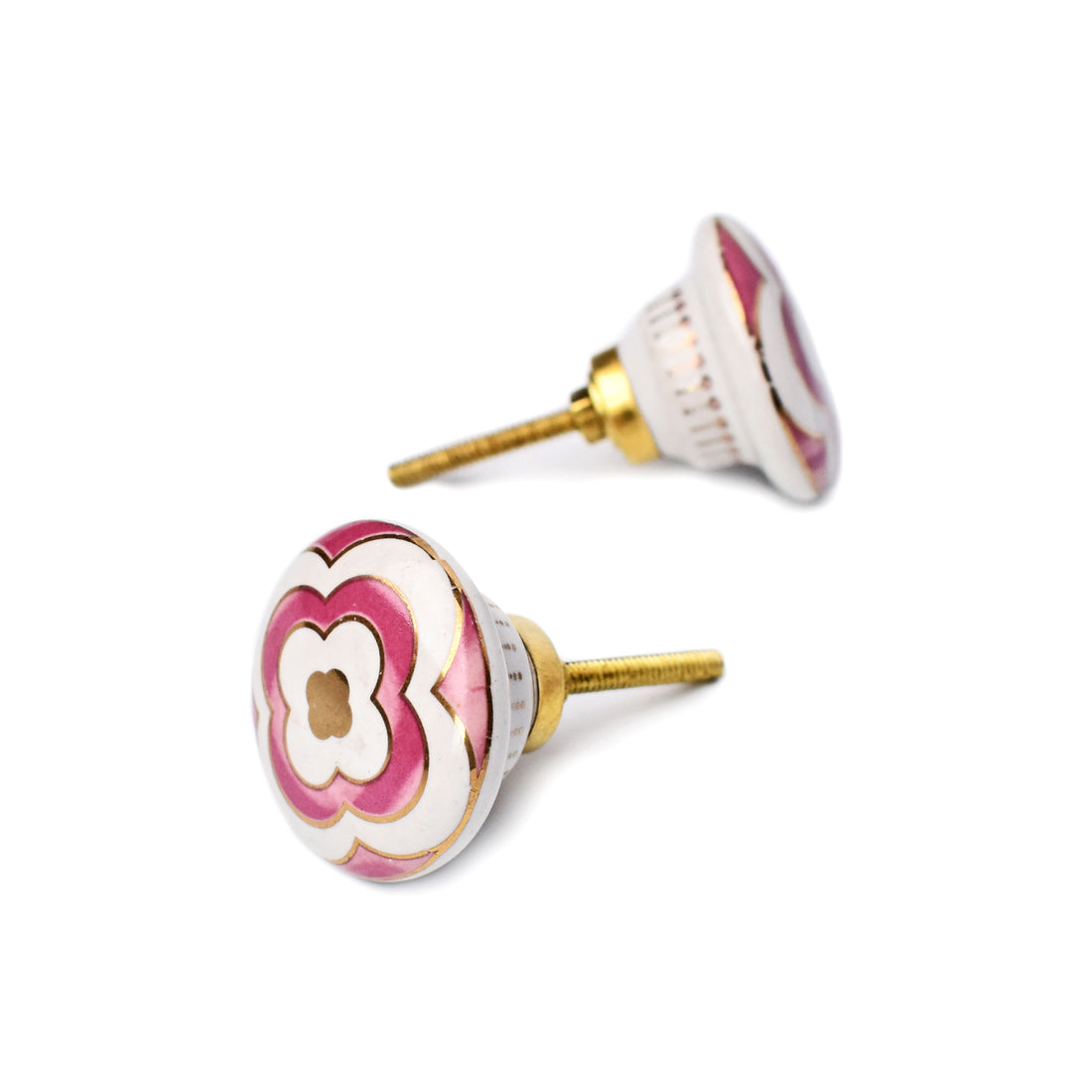 Tarangini Pink Gold Floral Ceramic Knob Pull