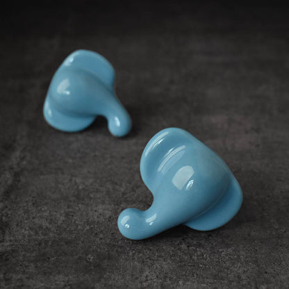 Blue Elephant Head Ceramic Kids Cabinet Drawer Knob