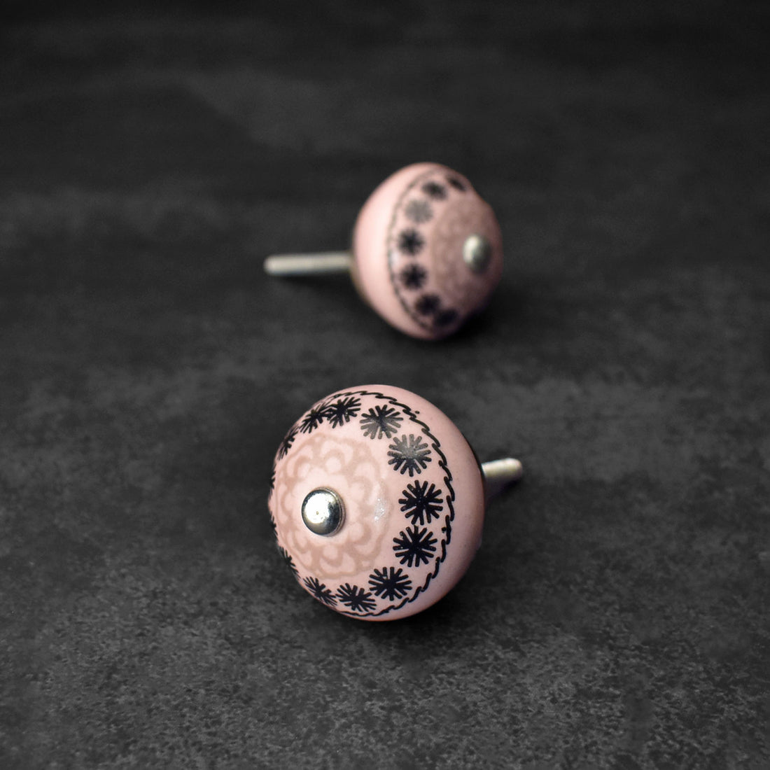 Spanish Bloom Purple Ceramic Drawer Knob