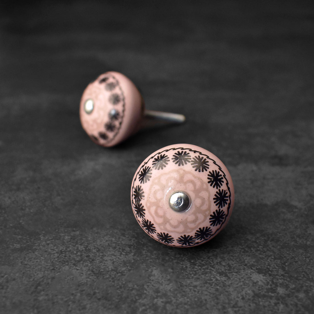Spanish Bloom Purple Ceramic Drawer Knob