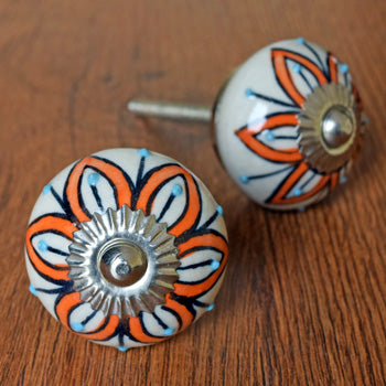 Wildflower Hand Painted Ceramic Cabinet Knob