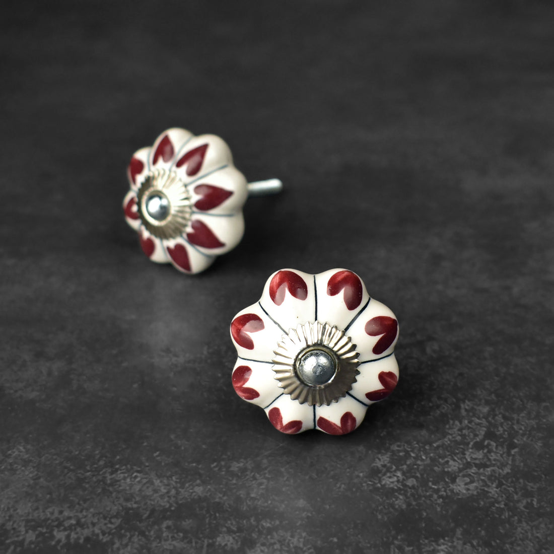 Rosabelle Hearts Ceramic Knob and Pull