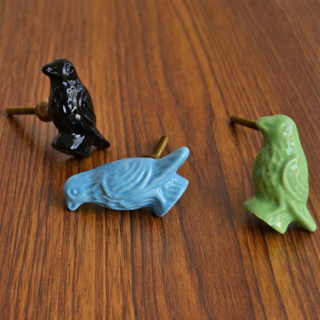 ceramic bird knobs