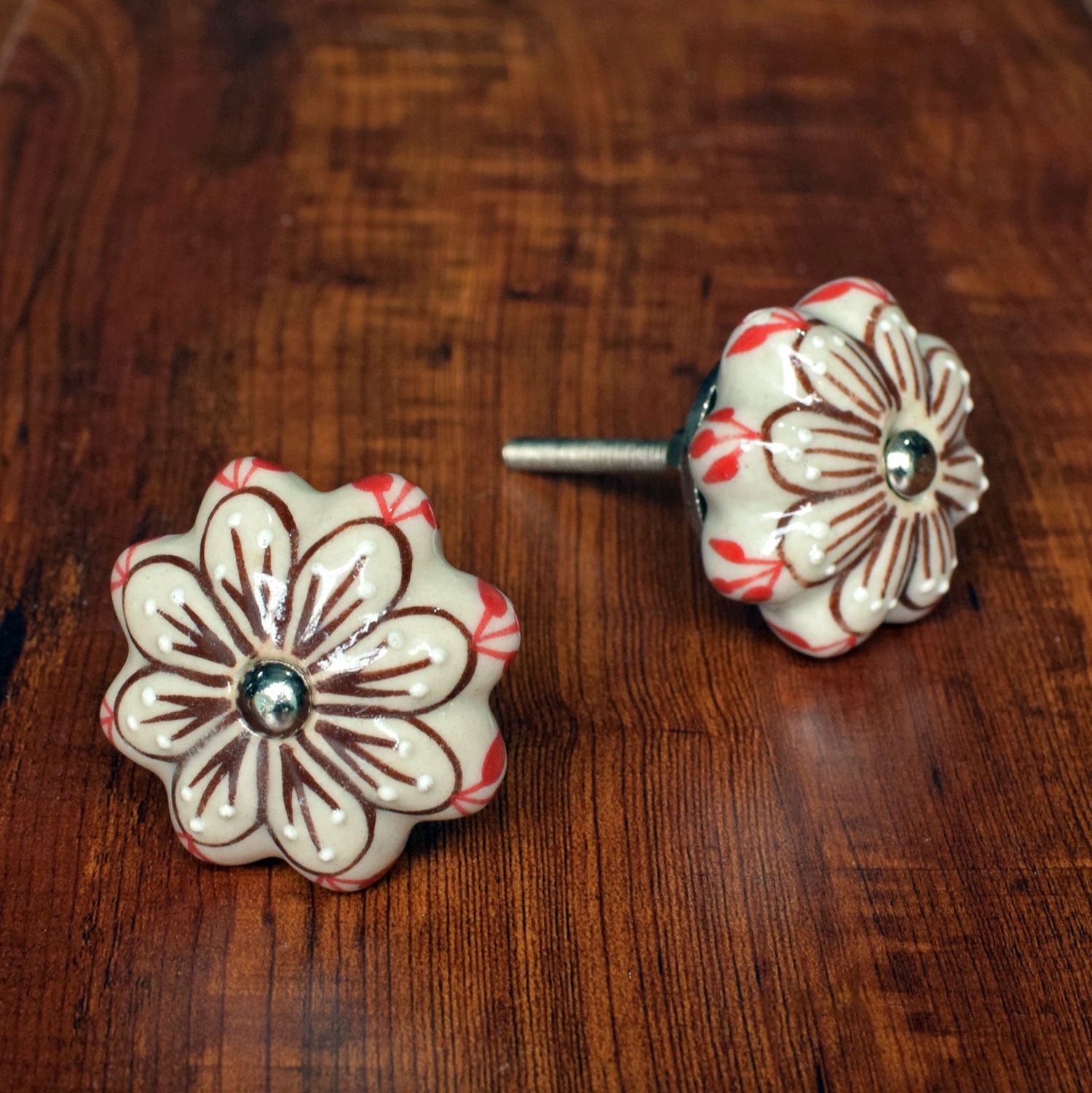 Sertao Flower Ceramic Melon Drawer Knob