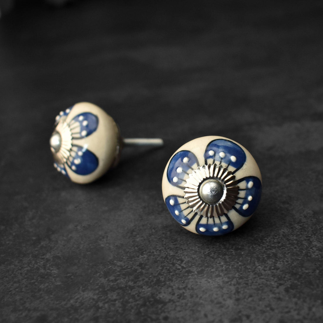 Jacaranda Flower Ceramic Dresser Drawer Knob