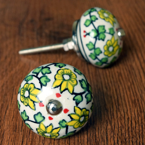 Alyssum Floral Ceramic Dresser Knob Pull