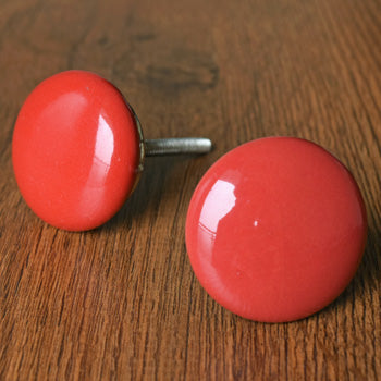 Cardinal Red Plain Ceramic Dresser Knob