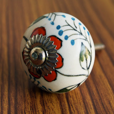 Kachnar Floral Ceramic Dresser Drawer Knob