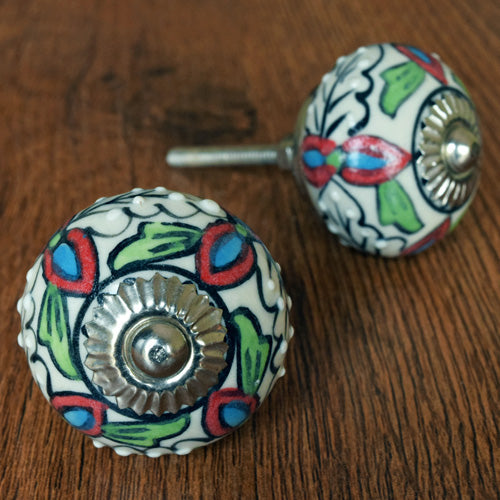 Lys Flower Ceramic Cabinet Dresser Knob