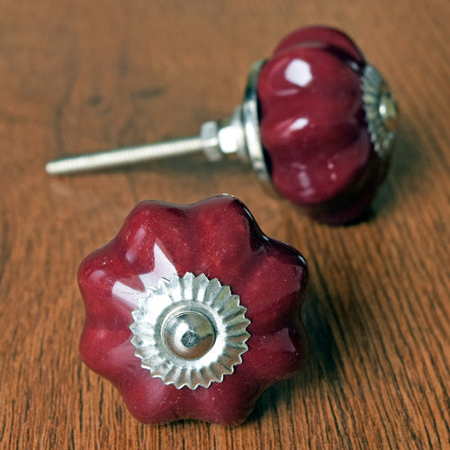 Heroicus Plain Maroon Melon Drawer Knob