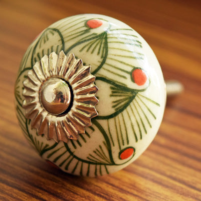 Muguet Floral Ceramic Drawer Knob