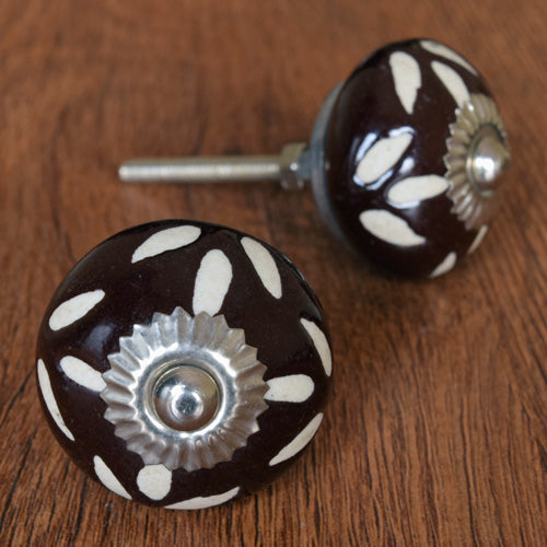 Siobhan Etched Floral Ceramic Knob