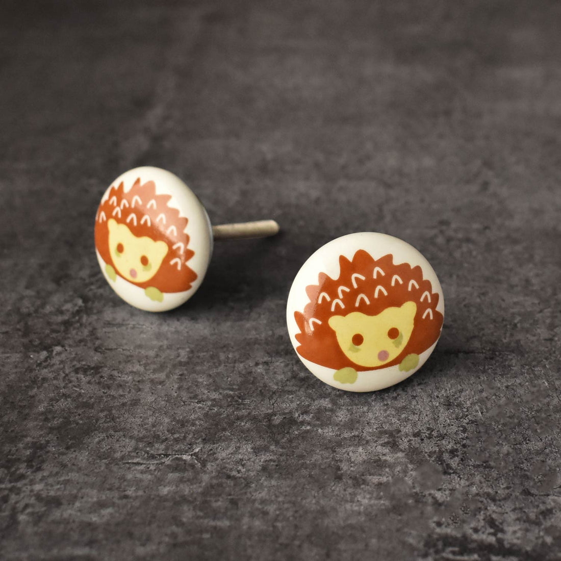 Prickles Cute Porcupine Ceramic Dresser Knob