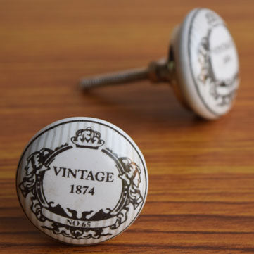 1874 Vintage Ceramic Drawer Knob