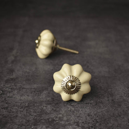 Dusk Cream Ceramic Dresser Knob