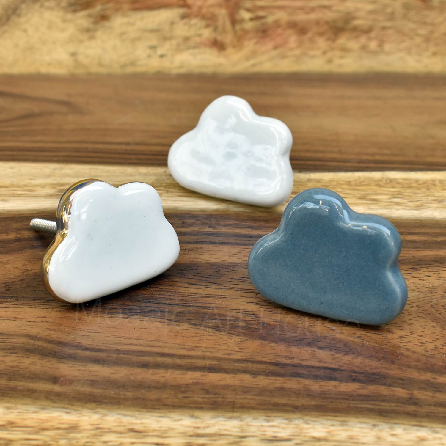 Cirrus Cloud Ceramic Cabinet Knob