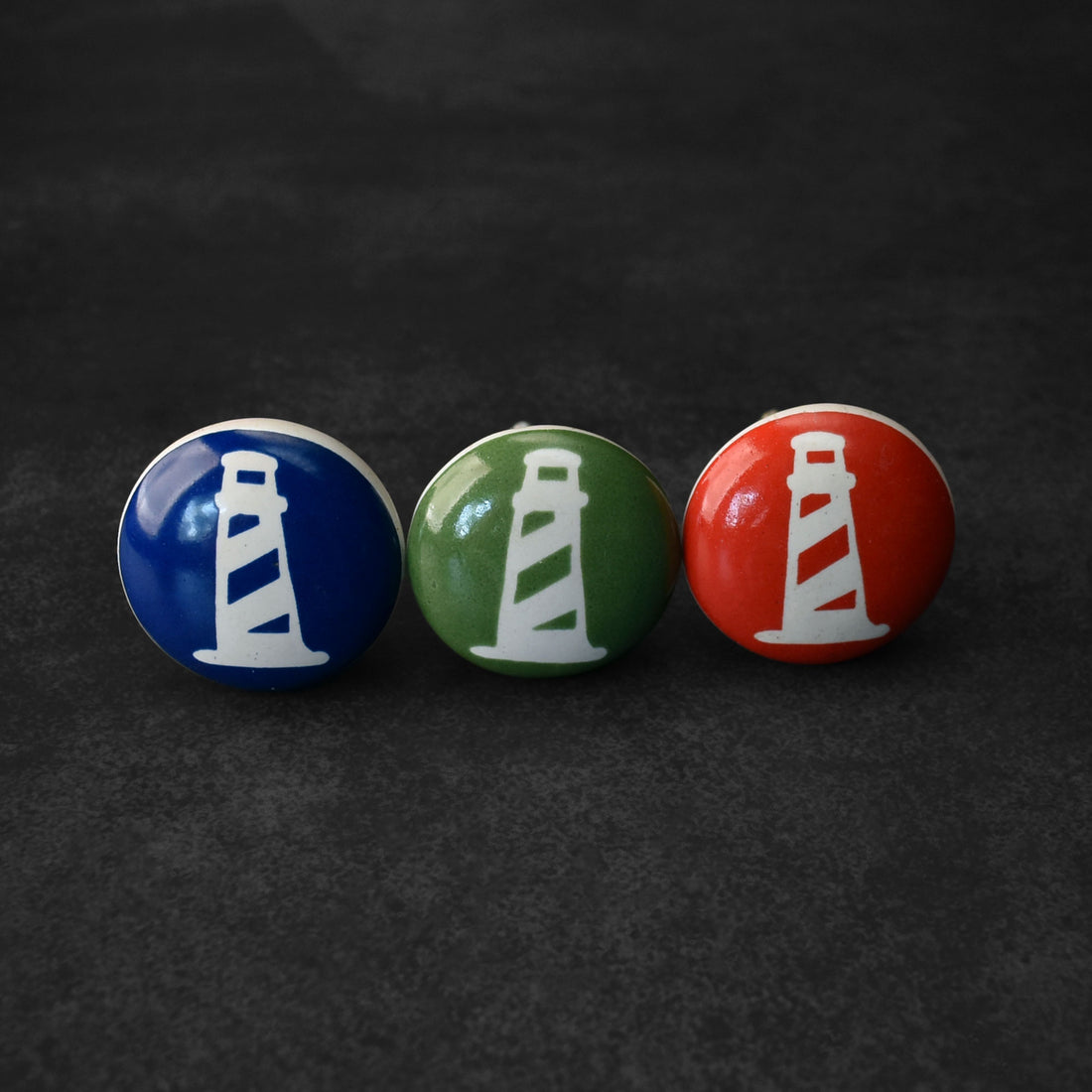Scarlet Waters Lighthouse Ceramic Cabinet Knob