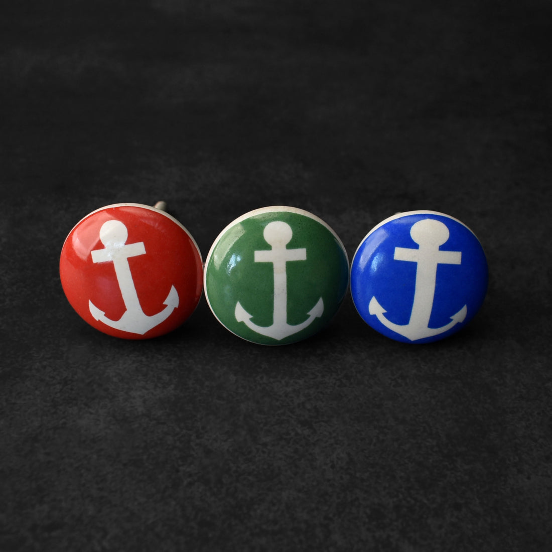 Green Anchor Ceramic Cabinet Knob and Drawer Pull