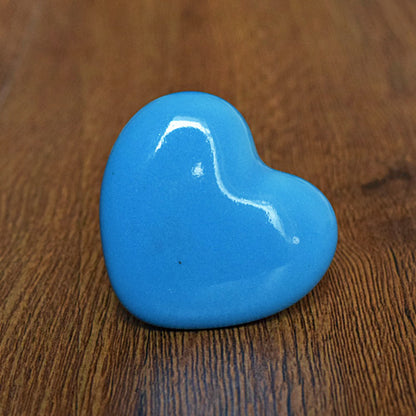 Blue Heart Ceramic Drawer Knob and Pull