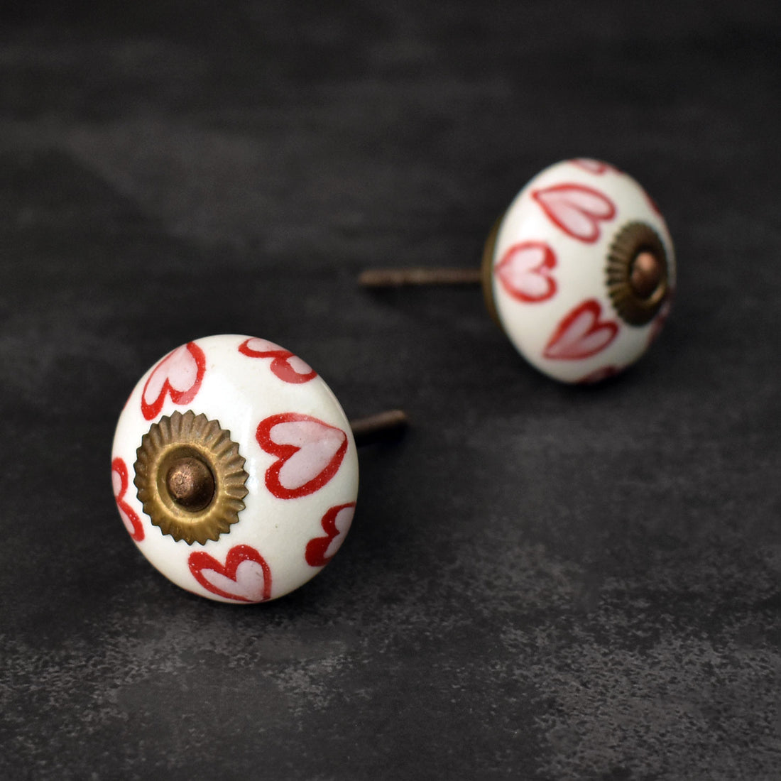 red ceramic drawer knob