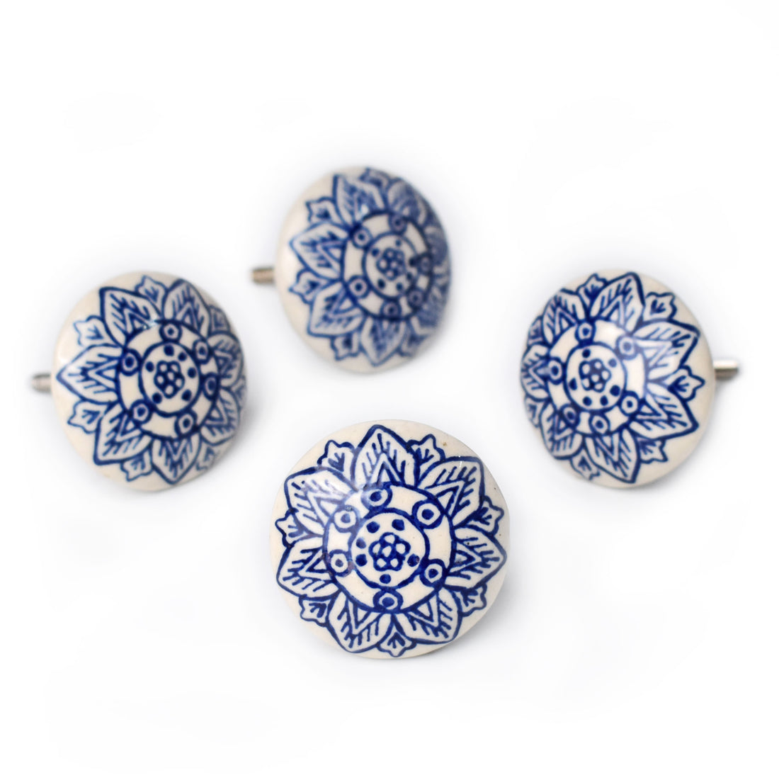 Talavera Blue Ceramic Cabinet Door Knob