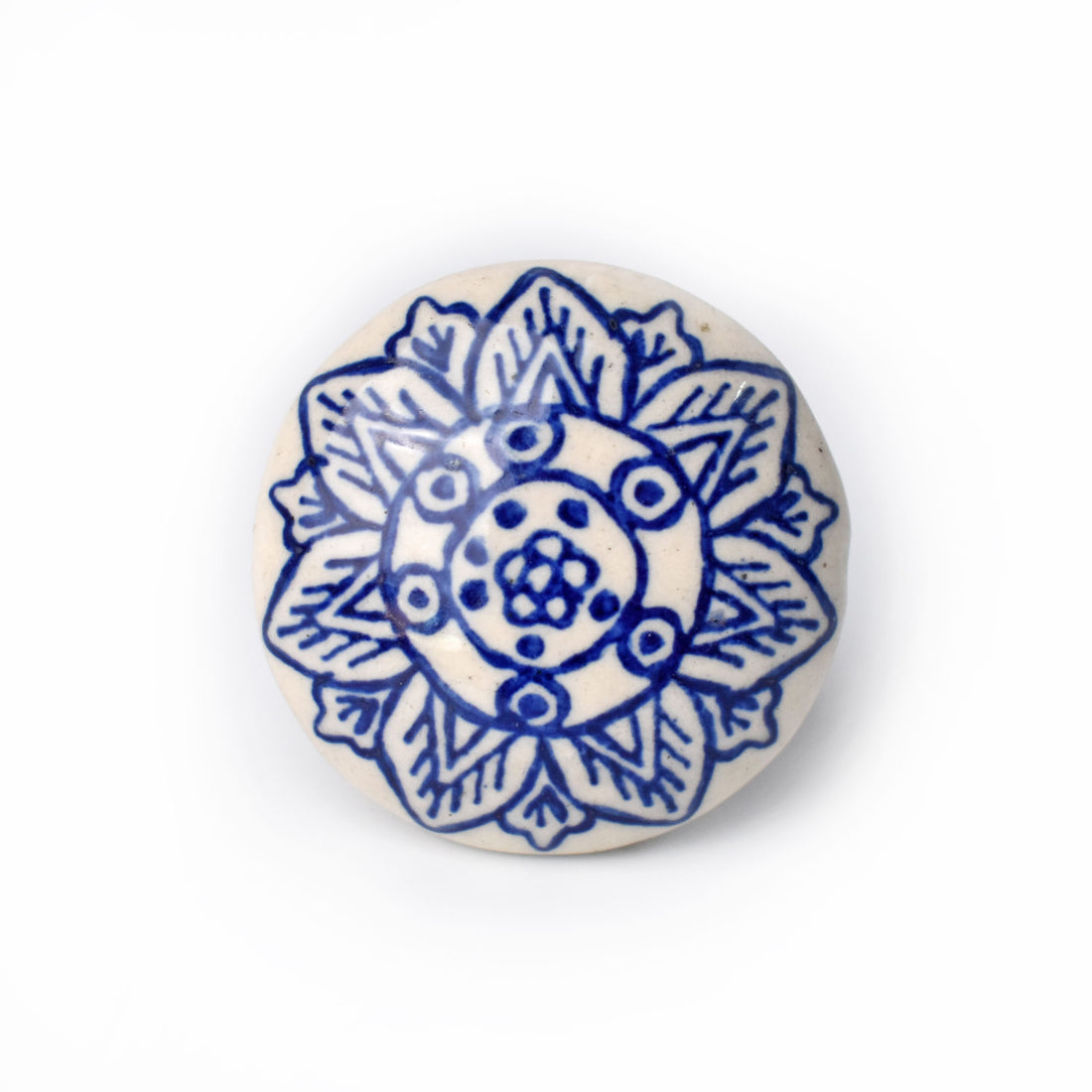 Talavera Blue Ceramic Cabinet Door Knob