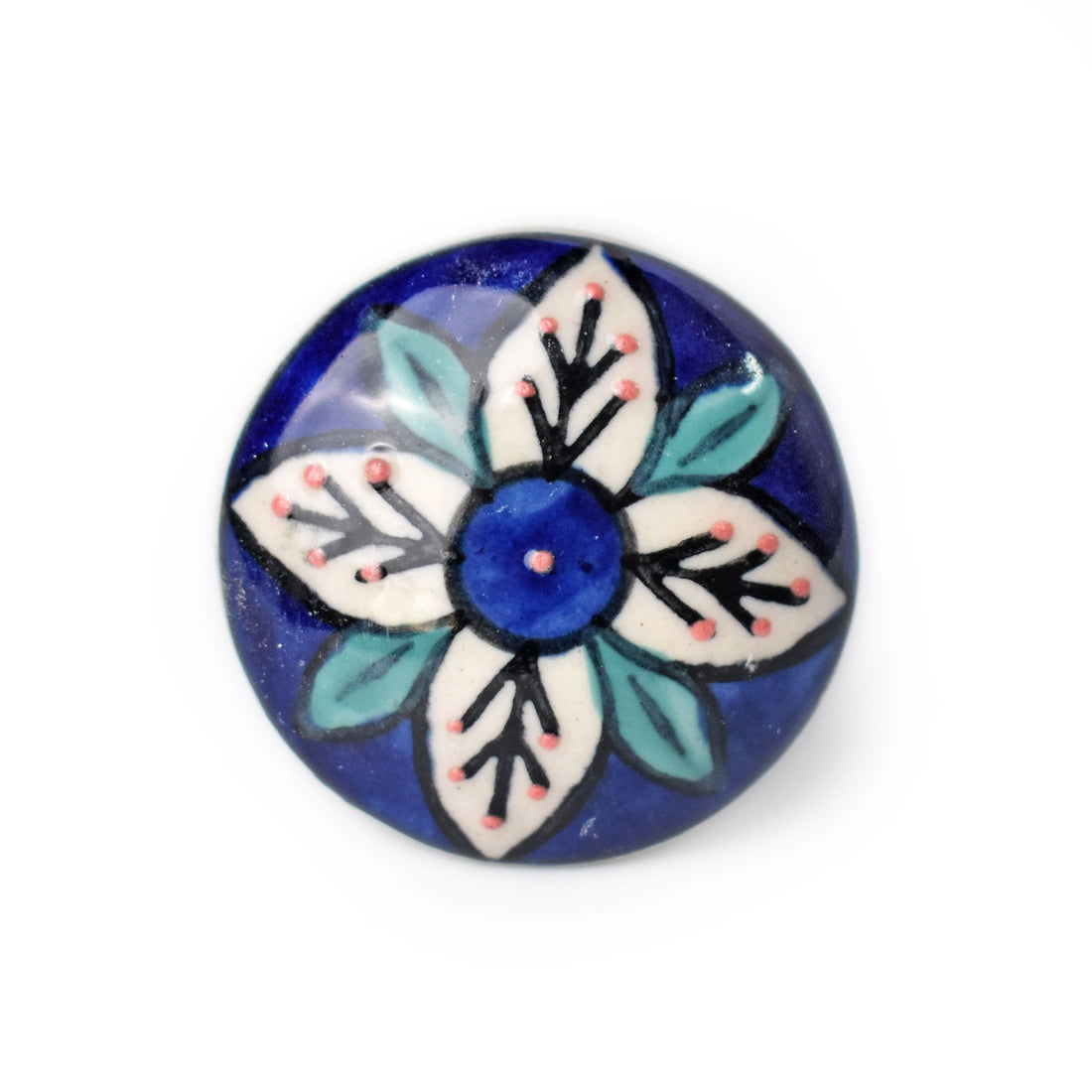 Sweet Pea Sprig Ceramic Kitchen Cabinet Knob