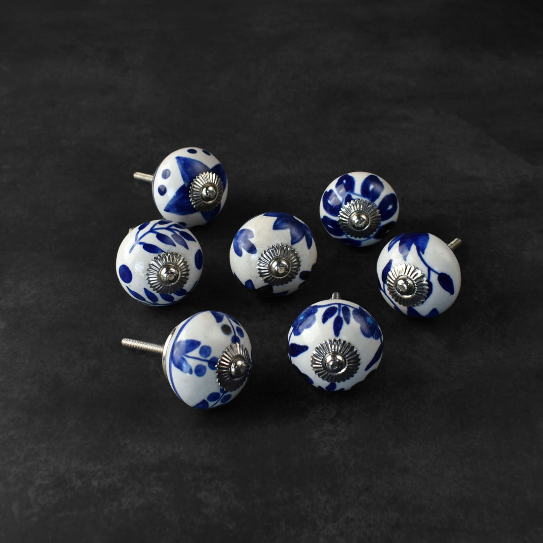 Vedana Blue Ceramic Cupboard Door Knob