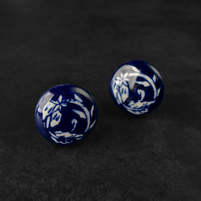 Tawang Blue and White Ceramic Cupboard Door Knob